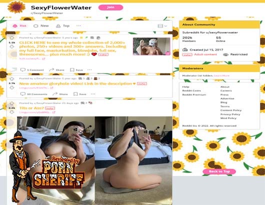 Sexyflowerwater Site Review Screenshot