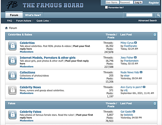 Famousboard Site Review Screenshot