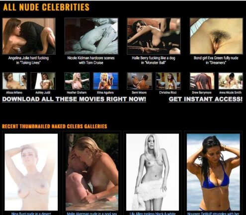 AllNudeCelebrities Screenshot for Full Site Review