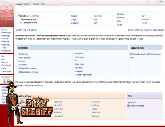 Boobpedia Screenshot for Full Site Review