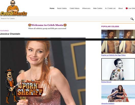 CelebMasta Screenshot for Full Site Review