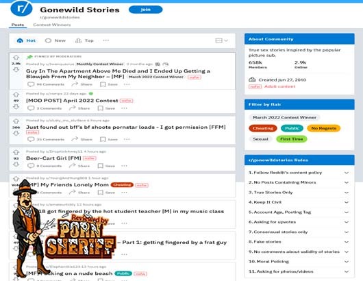 GoneWildStories Screenshot for Full Site Review