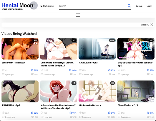 Hentai Moon Screenshot for Full Site Review