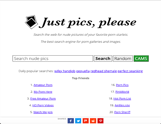 JustPicsPlease Screenshot for Full Site Review