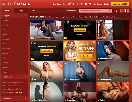 Screenshot of LiveJasmin for Full Site Review