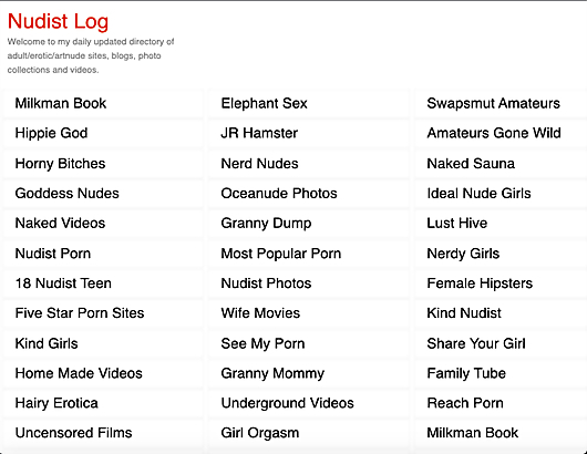 Nudistlog Screenshot for Full Site Review