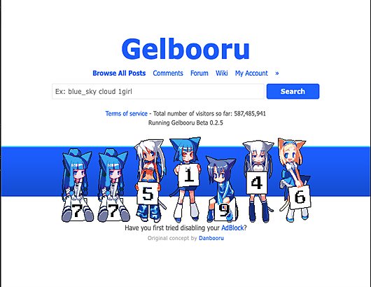 Gelbooru Screenshot for Full Site Review