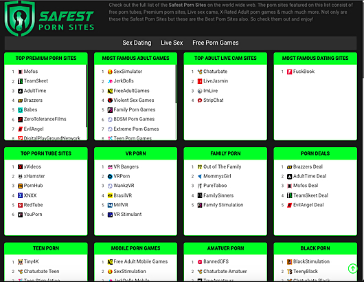 Safest Porn Sites Screenshot for Full Site Review