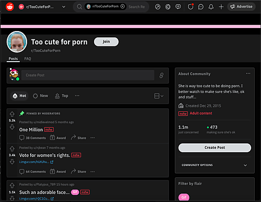 Too Cute For Porn Screenshot for Full Site Review